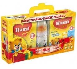 Hami 2 2x500g + kaše s banány 225g +NUK láhev