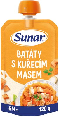 Sunar příkrm batáty s kuřecím masem 6m+ 120 g