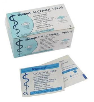 Romed Alcohol Preps Dezinfekční tampony - čtverečky 100 ks
