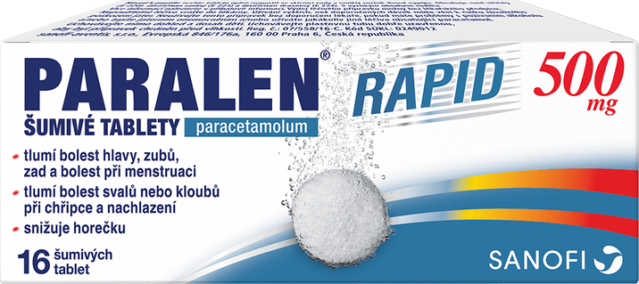 Paralen Rapid 500 mg 16 šumivých tablet