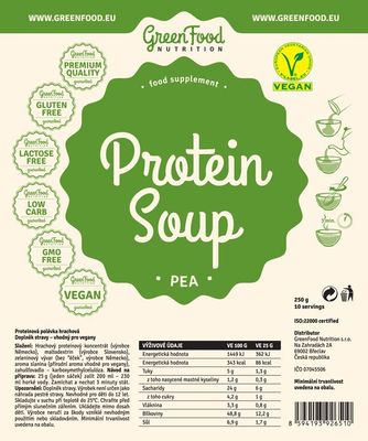GreenFood Nutrition Proteinová polévka Hrachová 10 porcí 250 g