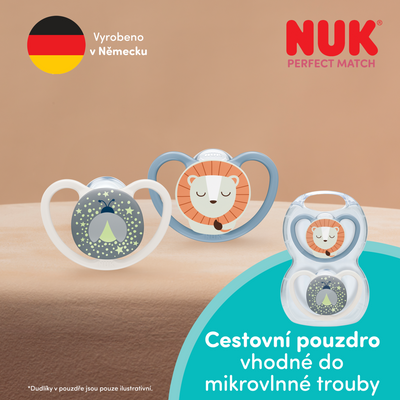 Nuk Dudlík Perfect Match AIR Night Lion 6-18m BOX 2 ks
