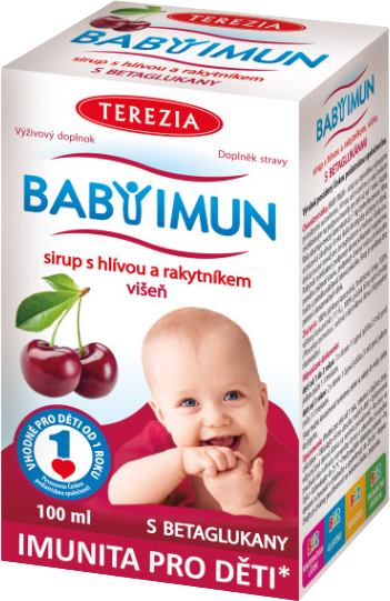 Terezia BABYIMUN Sirup s hlívou a rakytníkem višeň 100 ml