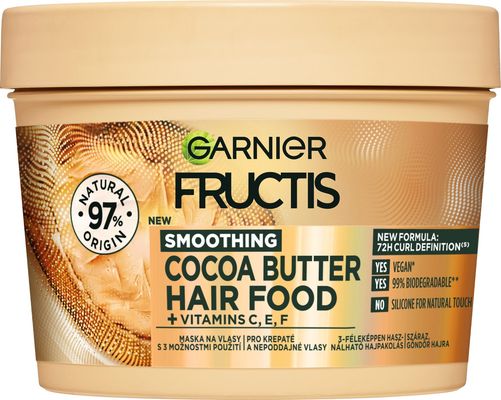 Garnier Fructis Hair Food cocoa Butter maska na krepaté a nepoddajné vlasy, 400 ml