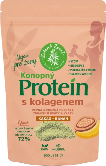 Zelená Země Konopný protein s kolagenem EXTRA 500 g
