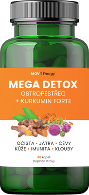 MOVit Energy Mega Detox Ostropestřec + Kurkumin FORTE 60 kapslí