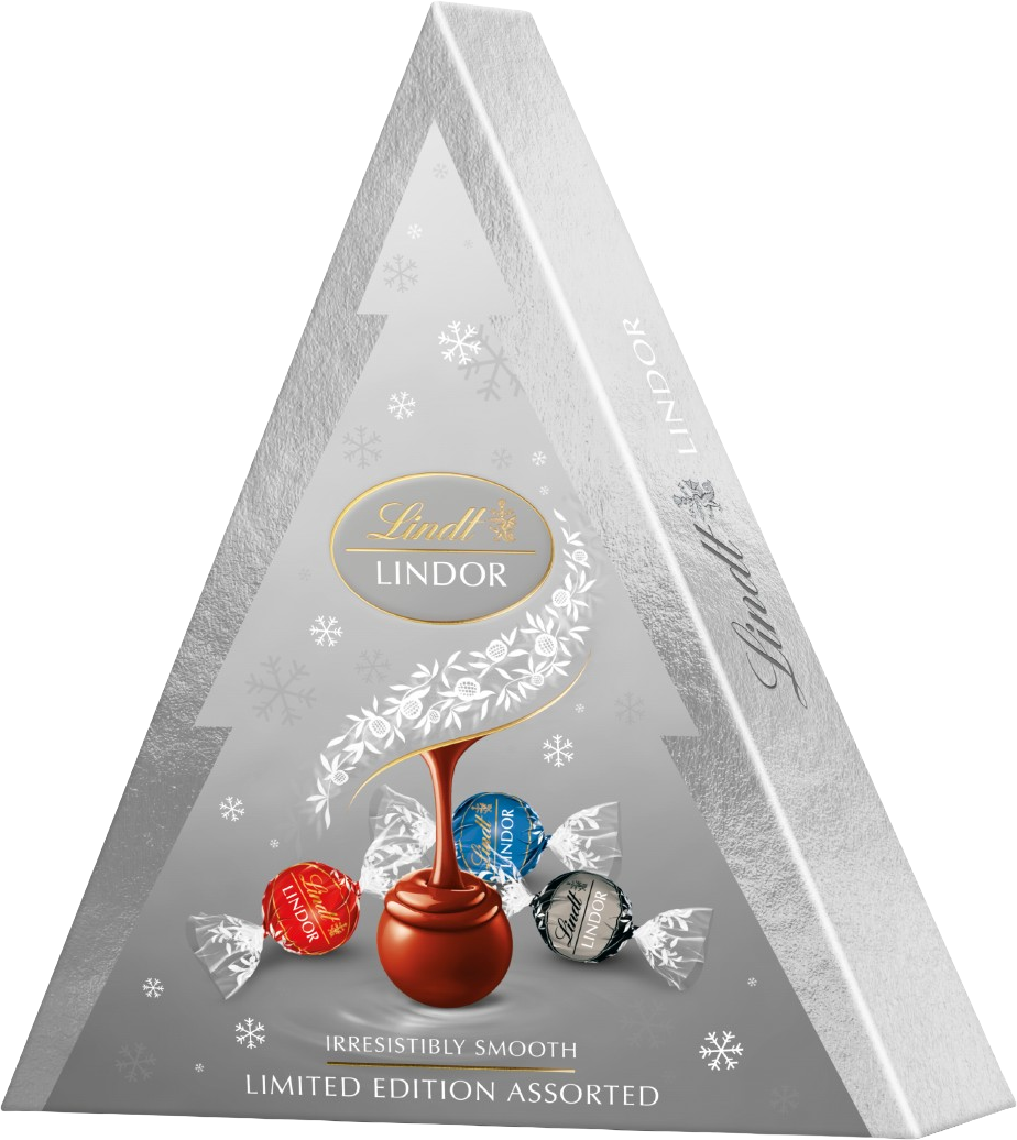 Lindt LINDOR Vánoční stromeček Stříbrný Mix 125 g