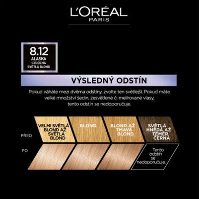 L'Oréal Paris Préférence 8.12 Alaska permanentní barva, Studená světlá blond 192 ml