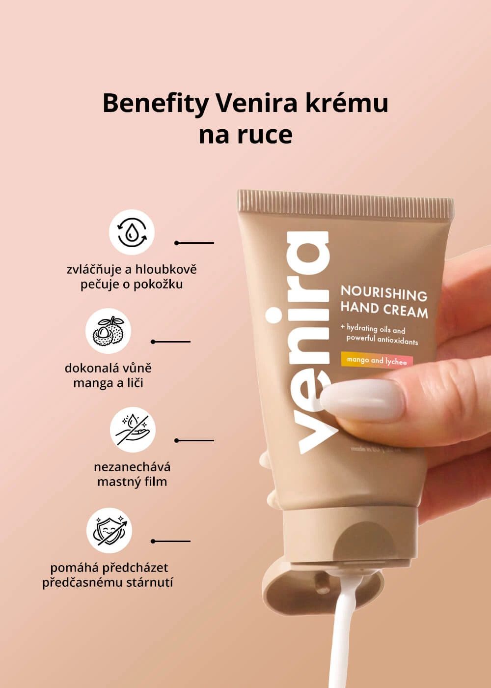 Venira krém na ruce mango + liči 30 ml