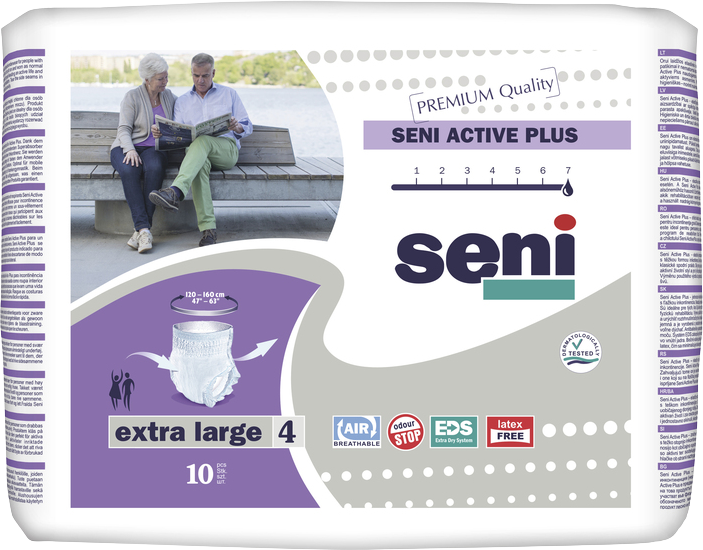 Seni Active Plus Extra Large  ink. plen. kalh. 10 ks