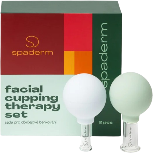 Spaderm Facial Cupping Therapy Set, sada skleněných baněk na obličej 2 ks