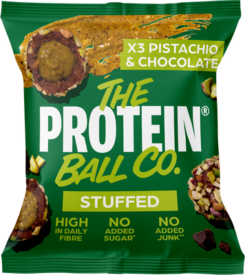 The Protein Ball co. Topnatur PROTEIN plněné kuličky Pistácie & čokoláda 3 x 12 g