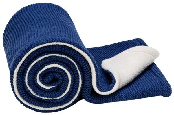 T-Tomi Pletená deka Winter Dark blue waves