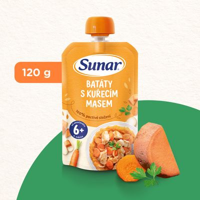 Sunar příkrm batáty s kuřecím masem 6m+ 120 g