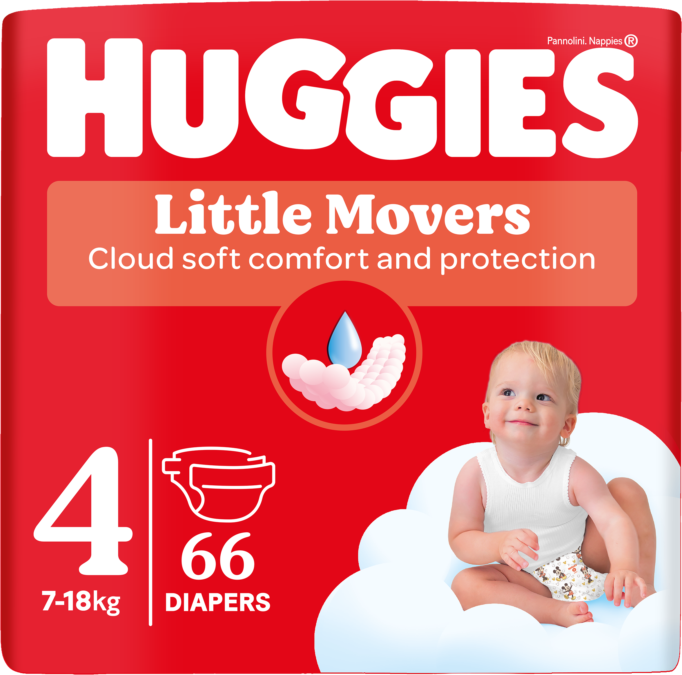 Huggies® Little Movers plenky 4 (7-18 kg) 66 ks