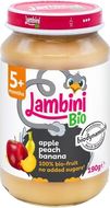 Lambini Bio Demeter příkrm jablko, broskev a banán 190 g