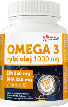 Nutricius Omega 3 Rybí olej 1000 mg EPA 330 mg/DHA 220 mg 150 kapslí