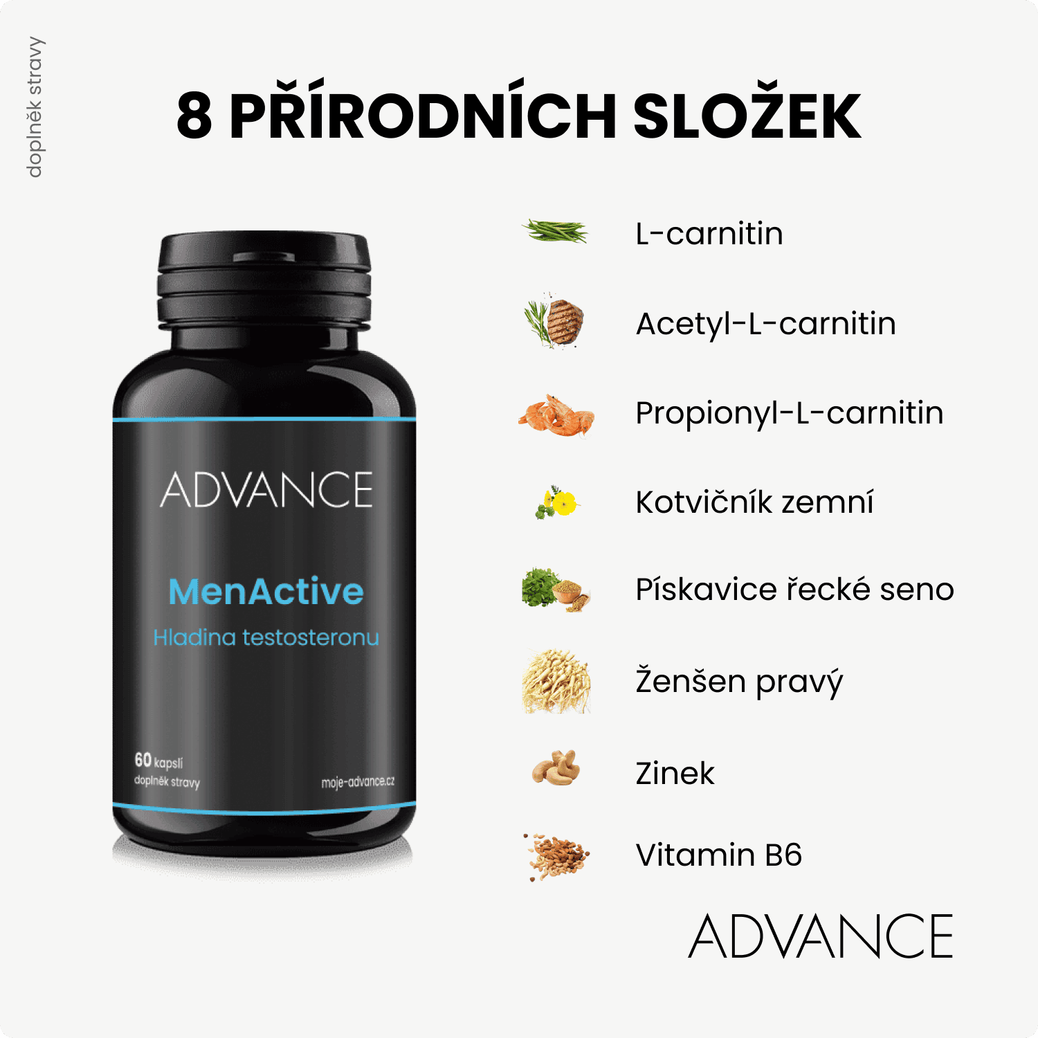 ADVANCE MenActive - hladina testosteronu 60 kapslí