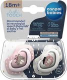 Canpol babies Set symetrických silikonových dudlíků 18m+ Bonjour Paris růžový 2 ks