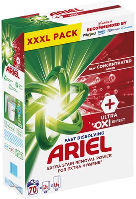 Ariel prací prášek Oxi 70 praní 3.85 kg