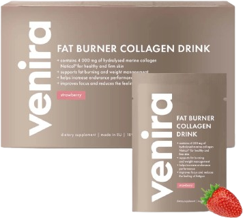 Venira Spalovač tuků + kolagenový drink, mořský, jahoda 30 x 6.3 g