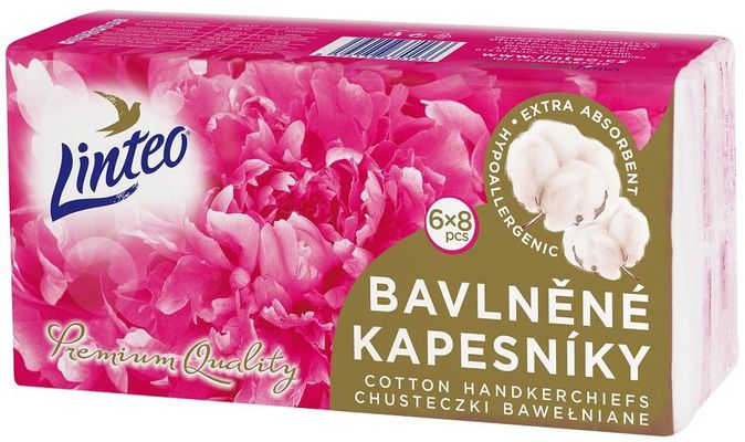 Linteo Bavlněné kapesníky PREMIUM 6x8ks