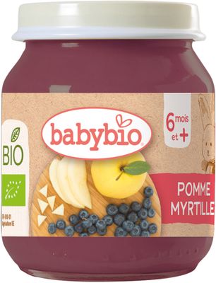Babybio Bio jablko a borůvky 130 g