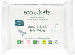 Eco by Naty Vlhčené splachovatelné ubrousky s funkcí toaletního papíru ECO bez vůně 42 ks