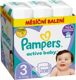 Pampers Active Baby plenky vel. 3, 6-10 kg, 208 ks