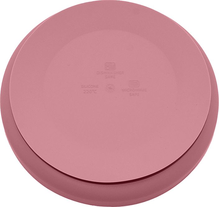 Petite&Mars Set jídelní silikonový TAKE&MATCH talíř + příbor Dusty Rose 6m+ 2 ks