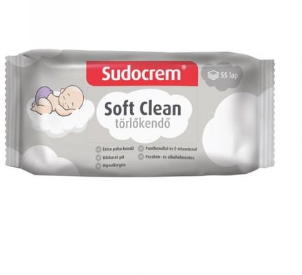 Sudocrem Soft Clean nedves törlőkendő 55 db