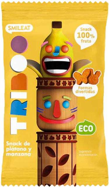 Smileat BIO 100% ovocné měkké bonbónky jablko a banán 25 g