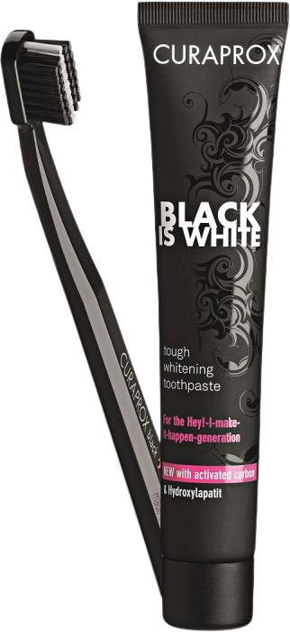 Curaprox Black Is White set Pasta 90 ml + Zubní kartáček CS 5460