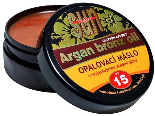 Sun Vital Sun Vivaco SUN Opalovací máslo Glitter effect s bio arganovým olejem SPF15 200 ml