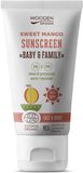 Woodenspoon Opalovací tělové mléko Mango Baby & Family SPF 50 150 ml