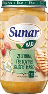 Sunar BIO příkrm zelenina, těstoviny, kuřecí maso 12m+, 235 g