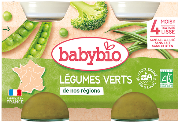 Babybio zelená zelenina 2 x 130 g