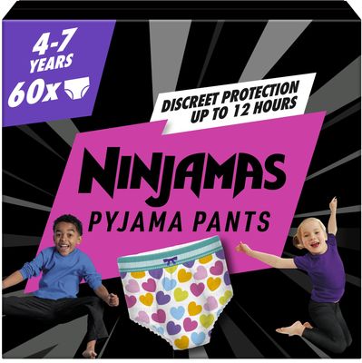 Ninjamas Pyjama Pants Srdíčka, měsíční balení 60 ks