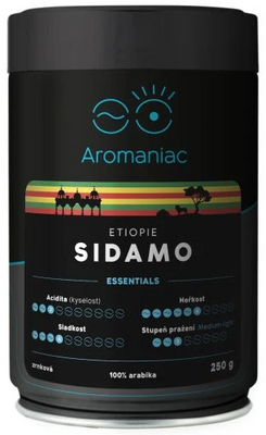 Aromaniac Etiopie Sidamo, mletá, dóza 250 g