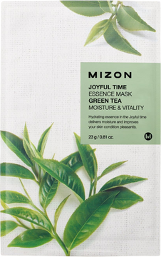 Mizon Joyful Time Essence Mask Green Tea Plátýnková maska s hydratačním a revitalizačním účinkem 23 g