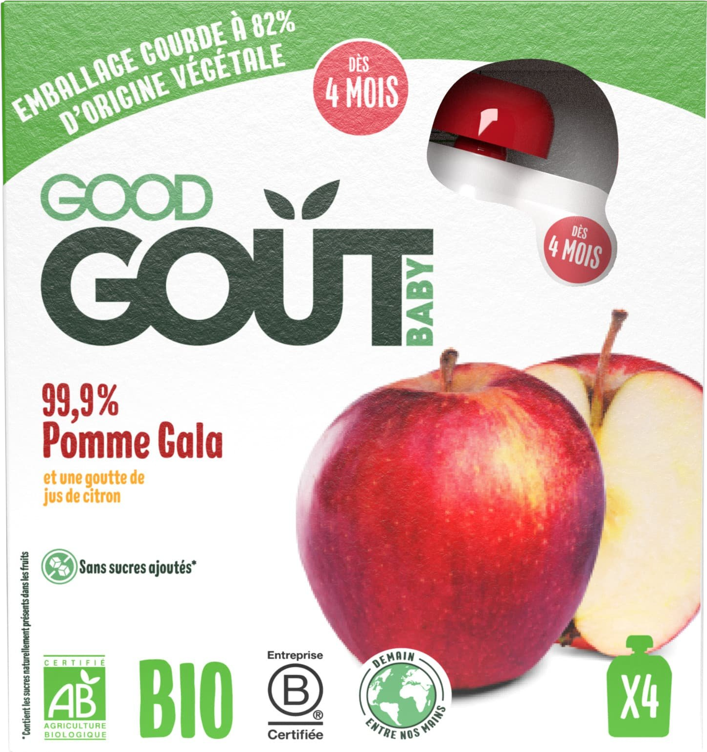 Good Goût BIO Jablko 4 x 85 g