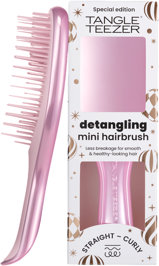 Tangle Teezer Ultimate Detangler Mini Chrome Pink Satin limitovaná edice kartáč na vlasy 1 ks