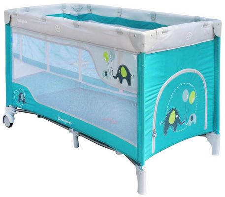 Baby Mix Dětská cestovní postýlka Sloni Blue