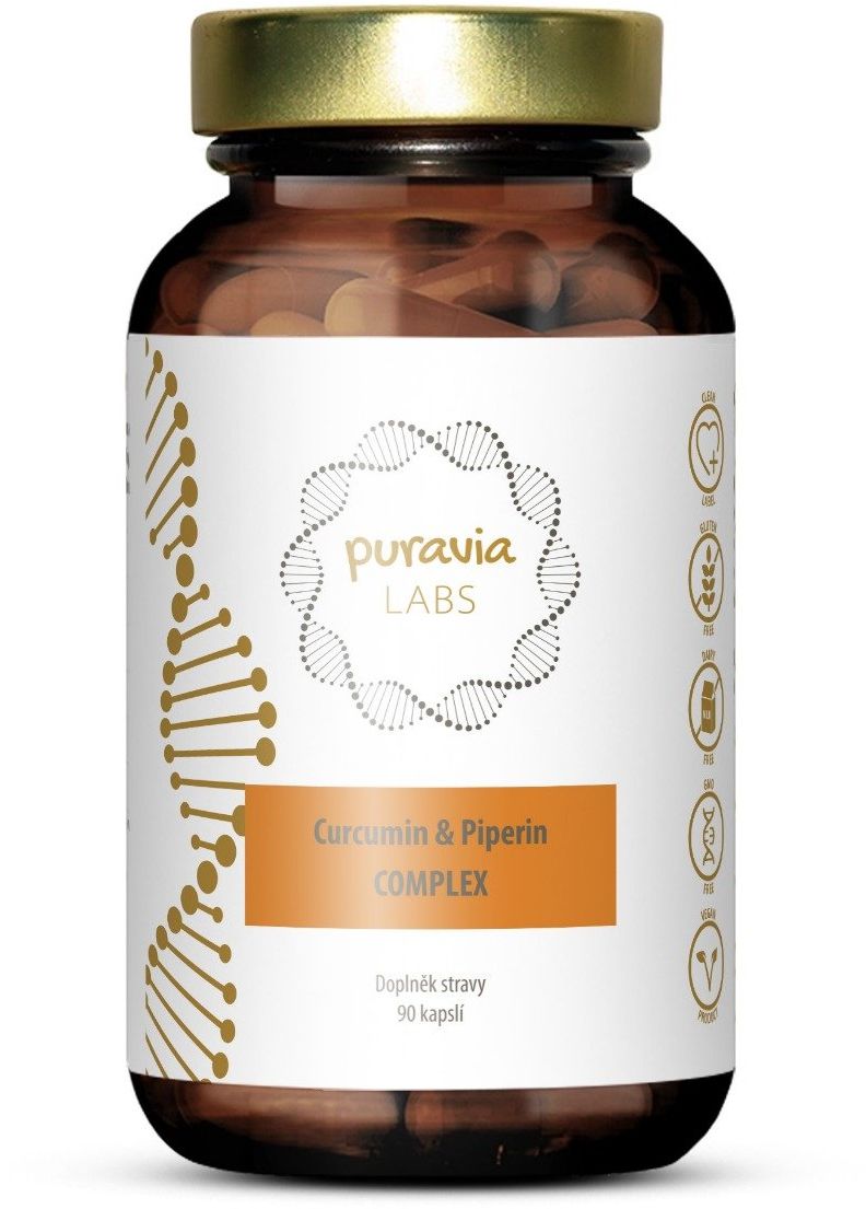 Puravia LABS Kurkumin & piperin komplex 90 kapslí