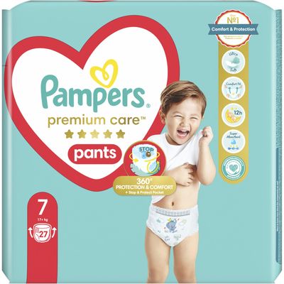 Pampers Premium Care Pants Plenkové kalhotky vel. 7, 17+ kg, 27 ks
