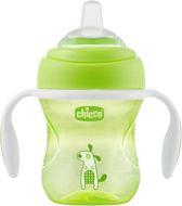 Chicco První tréninkový pohárek s měkkým náustkem oranžový/zelený 200 ml