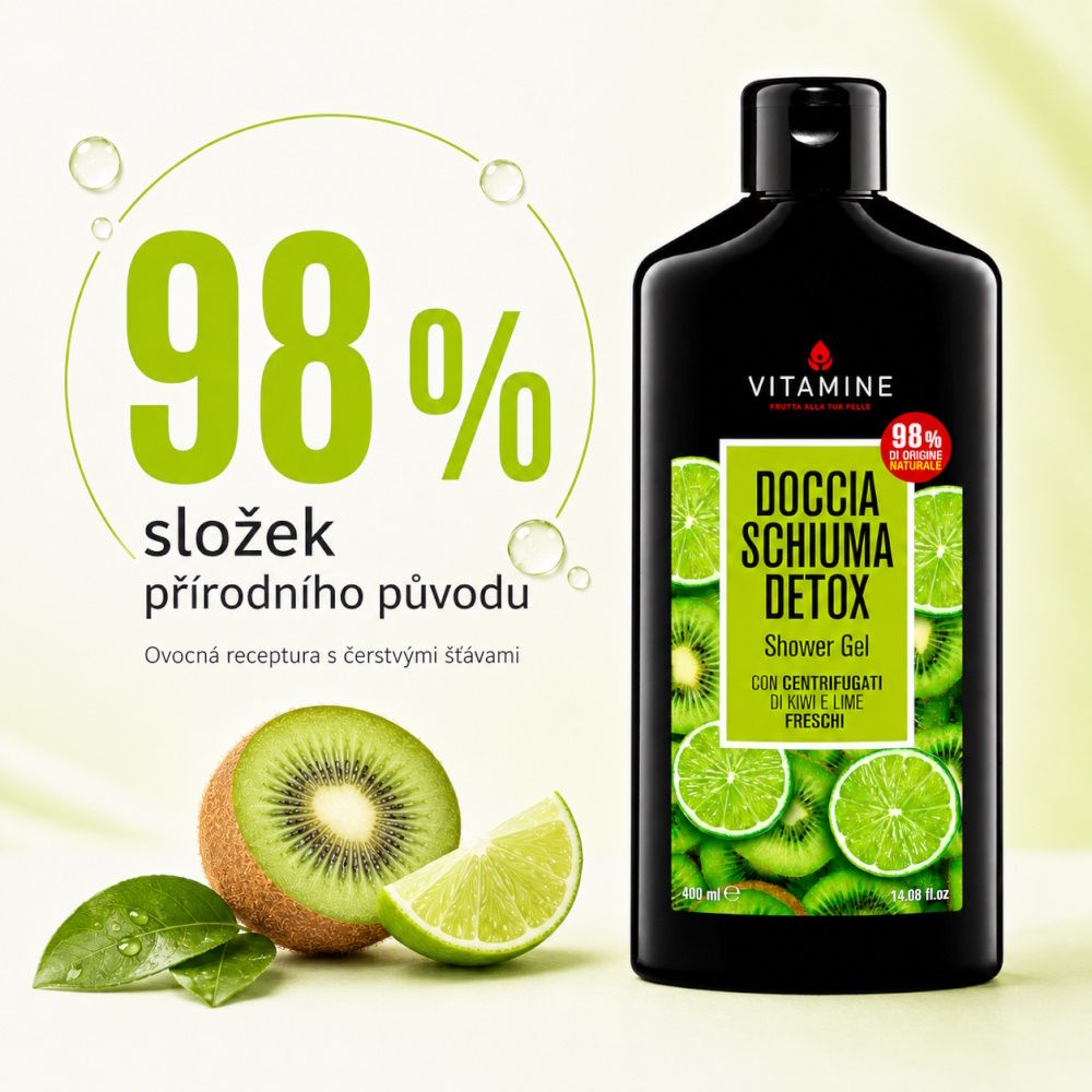 Erboristica Vitamine Detox sprchový gel kiwi a limetka 400 ml