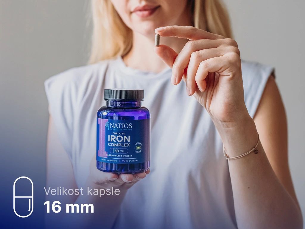 Natios Iron Chelated Complex, Železo bisglycinát, 18 mg 90 kapslí