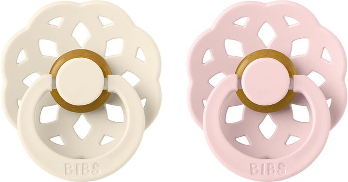 BIBS Boheme Dudlíky z přírodního kaučuku Ivory / Blossom 2 ks