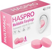 Haspro Mold6 silikonové špunty do uší, růžové 6 párů 12 ks
